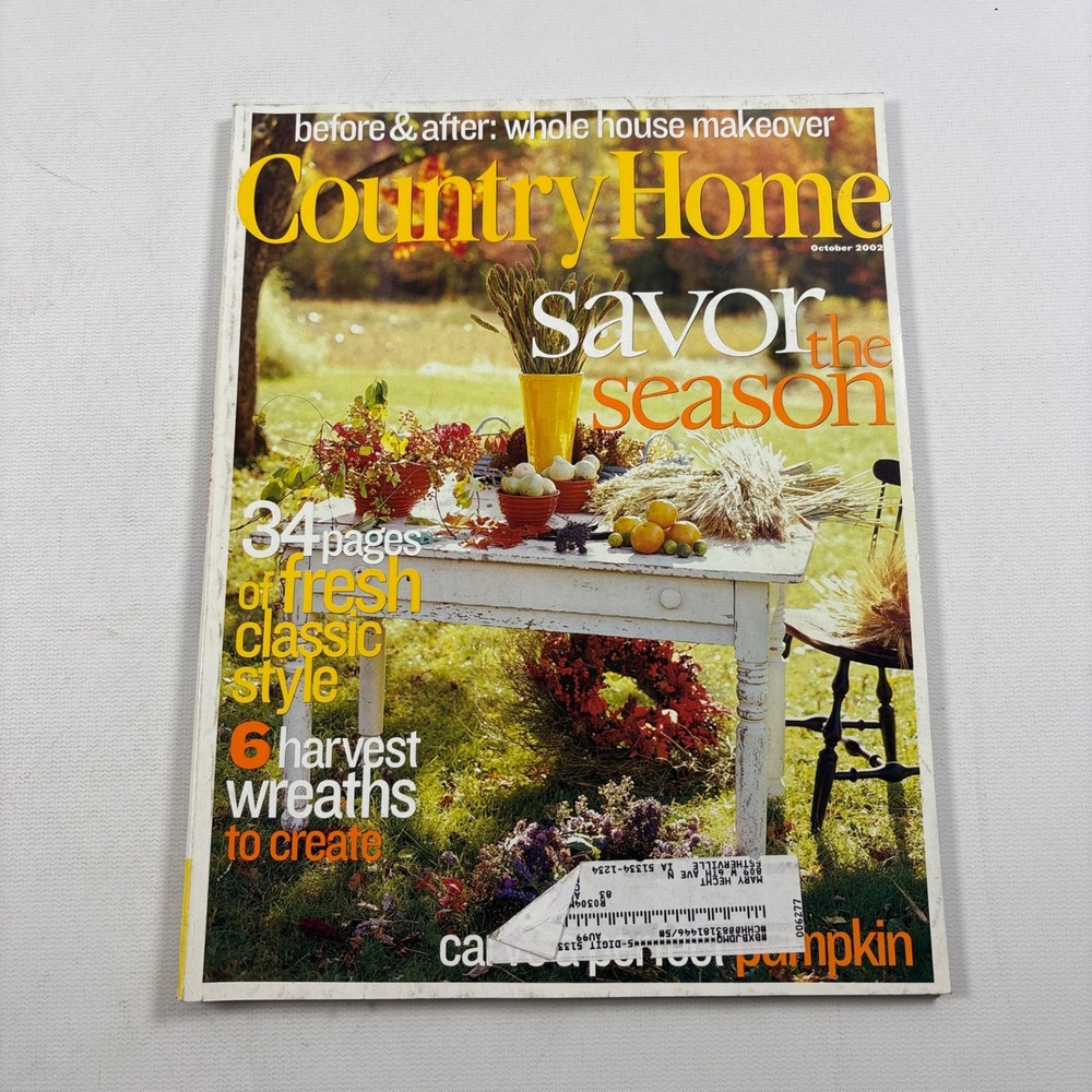 Country Home Magazine October 2002 Savor the Season Harvest Wreaths Makeover